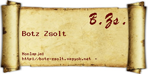 Botz Zsolt névjegykártya